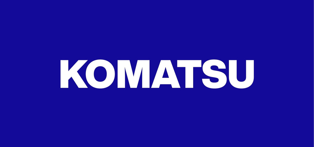 Image for Akaliko's Komatsu aftermarket mining component collection showing Komatsu in bold text on blue background.