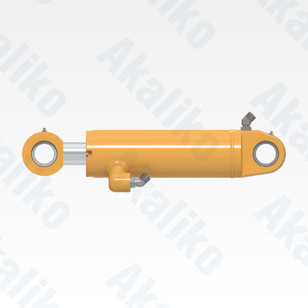 Side view of replacement wheel lean hydraulic cylinder for Caterpillar 14H motor grader, OEM part number 121-9243