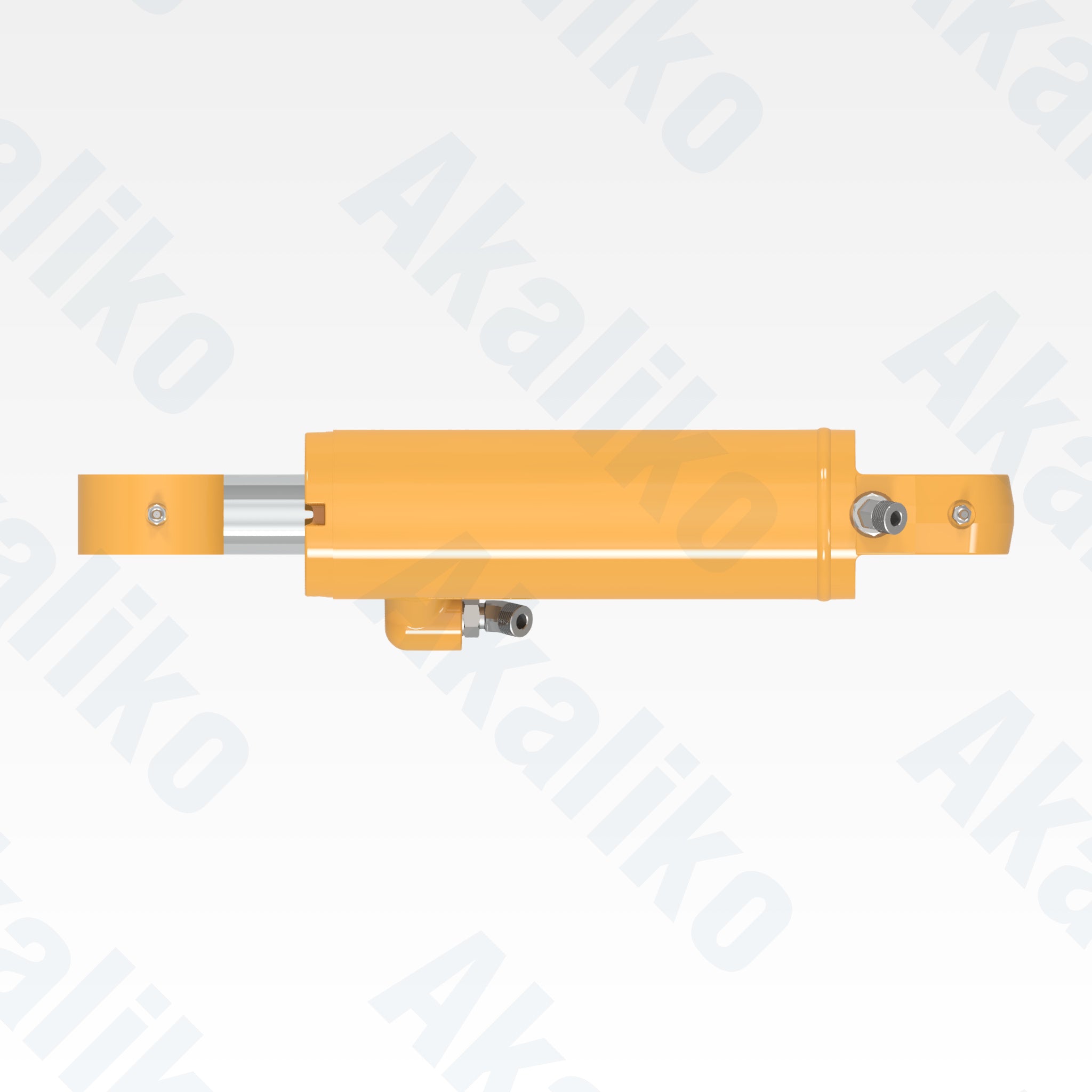 Top view of replacement wheel lean hydraulic cylinder for Caterpillar 14H motor grader, OEM part number 121-9243