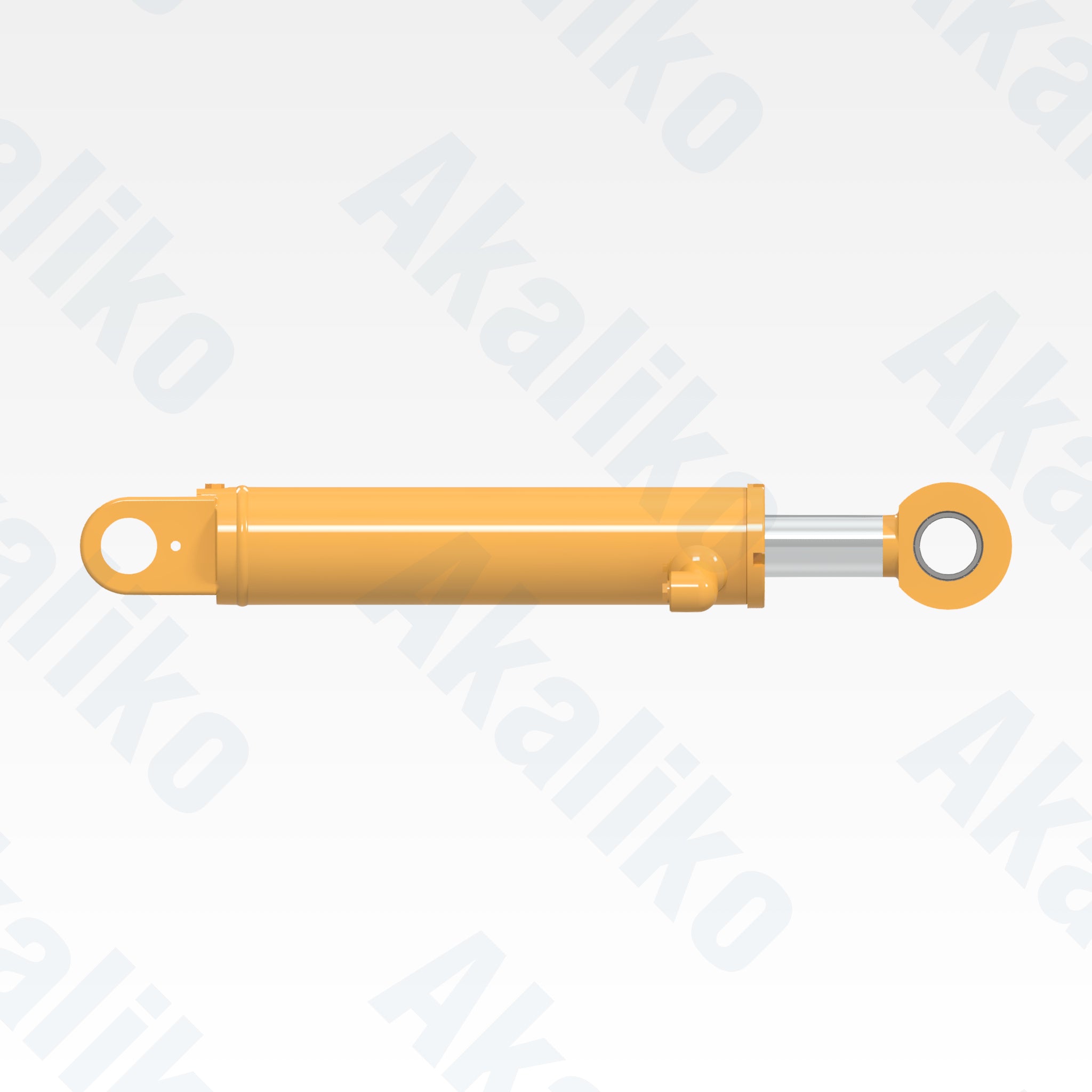 Side view of replacement articulation hydraulic cylinder for Caterpillar 16M motor grader, OEM part number 290-8074
