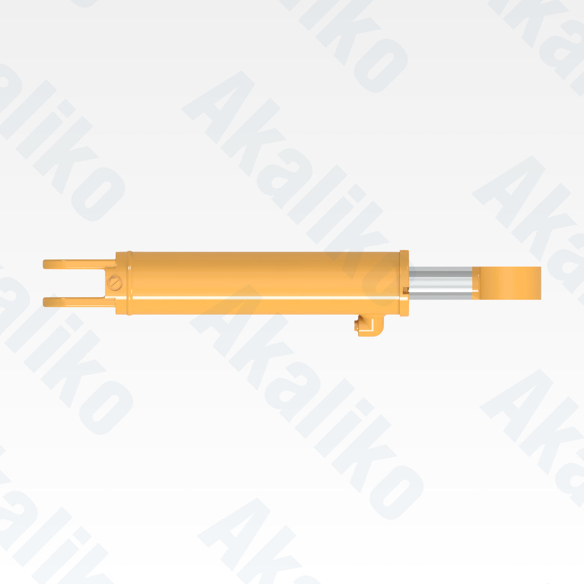 Top view of replacement articulation hydraulic cylinder for Caterpillar 16M motor grader, OEM part number 290-8074