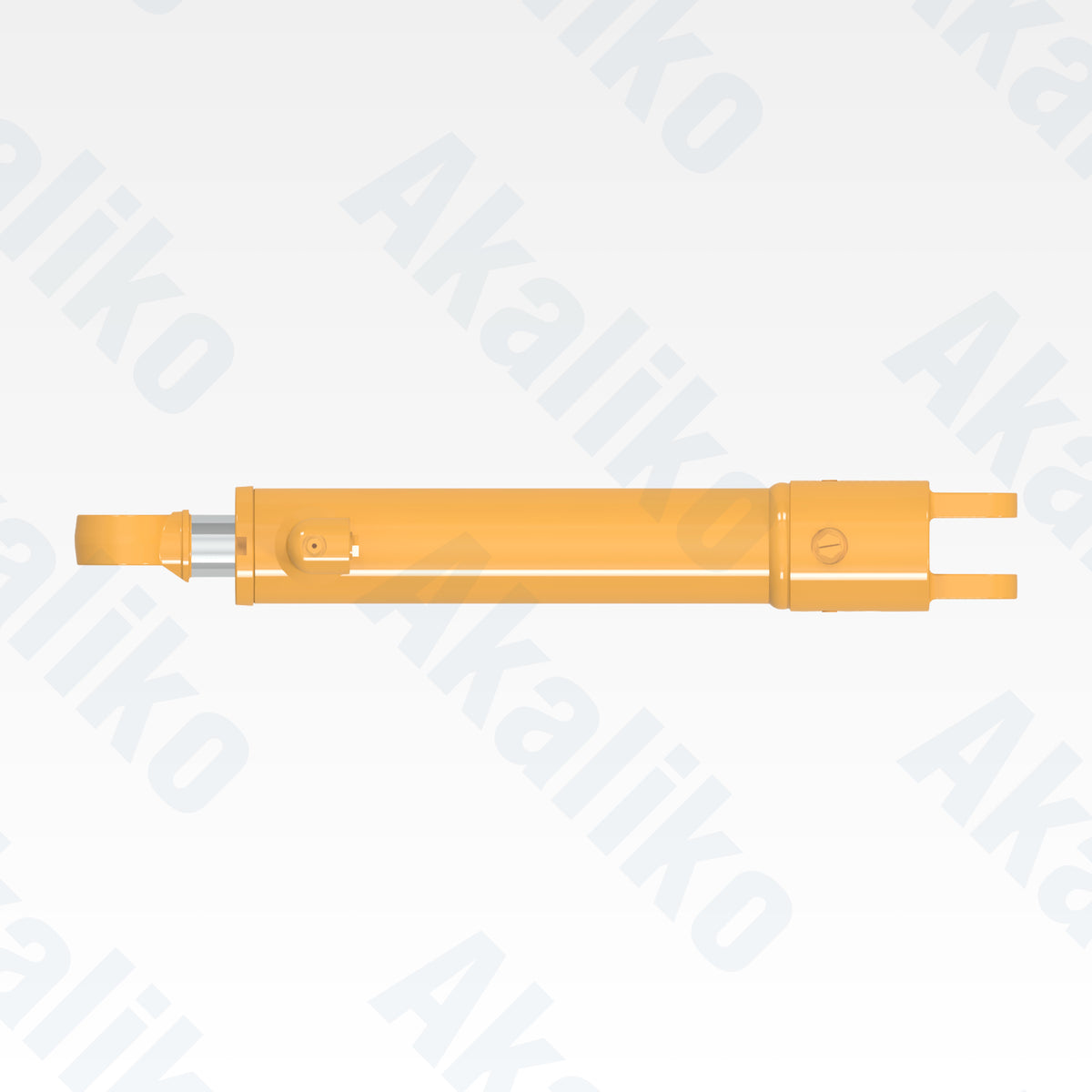 Top view of replacement steering hydraulic cylinder for Caterpillar 16M motor grader, OEM part number 267-3863