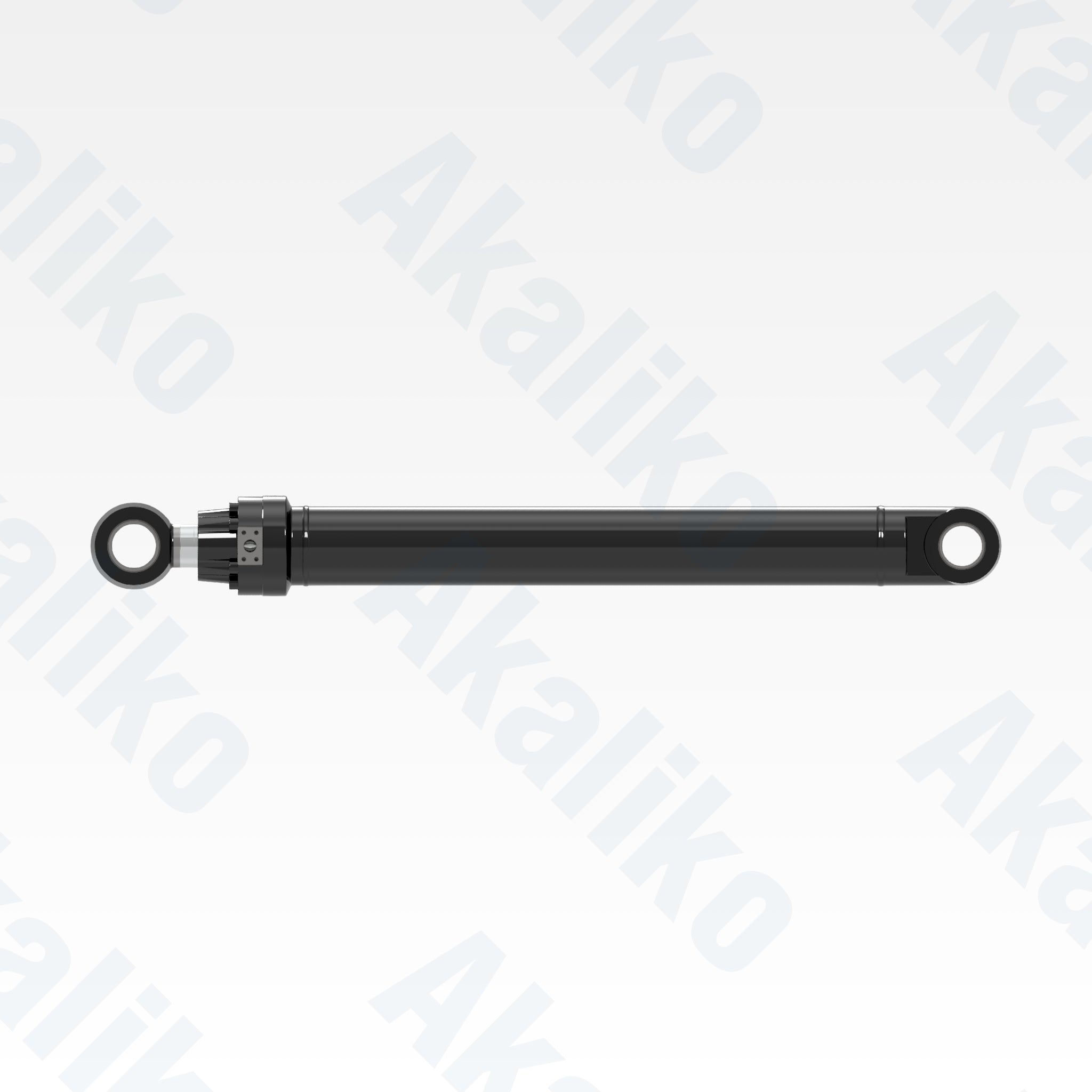 Side view of replacement bucket hydraulic cylinder for Caterpillar 349D excavator, OEM part number 225-4532