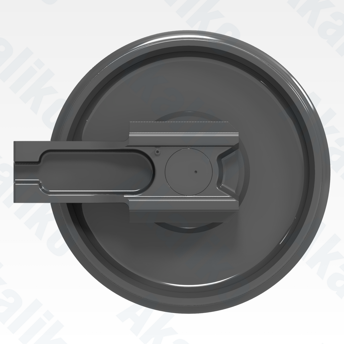 Side view of replacement/aftermarket brand new idler for Caterpillar 345C/365C/374F excavator.