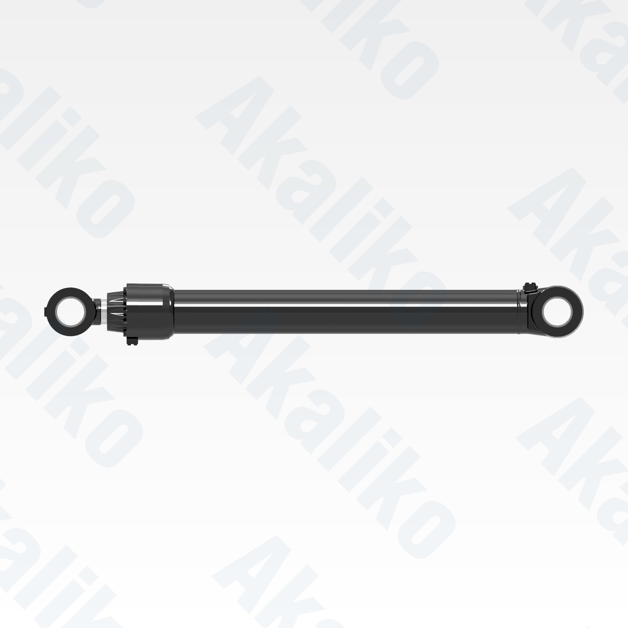 Side view of replacement boom hydraulic cylinder for Caterpillar 374D excavator, OEM part number 380-7401