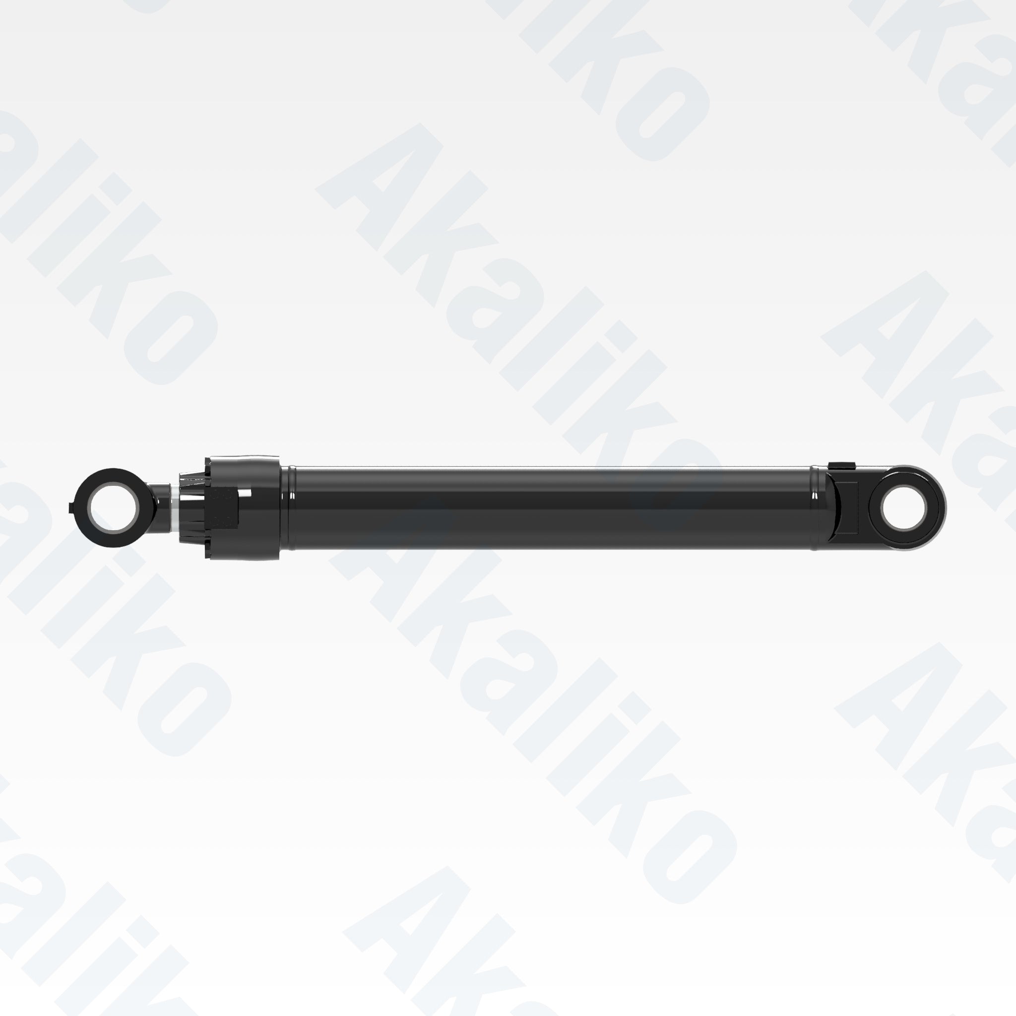 Side view of replacement bucket hydraulic cylinder for Caterpillar 374D excavator, OEM part number 361-0718