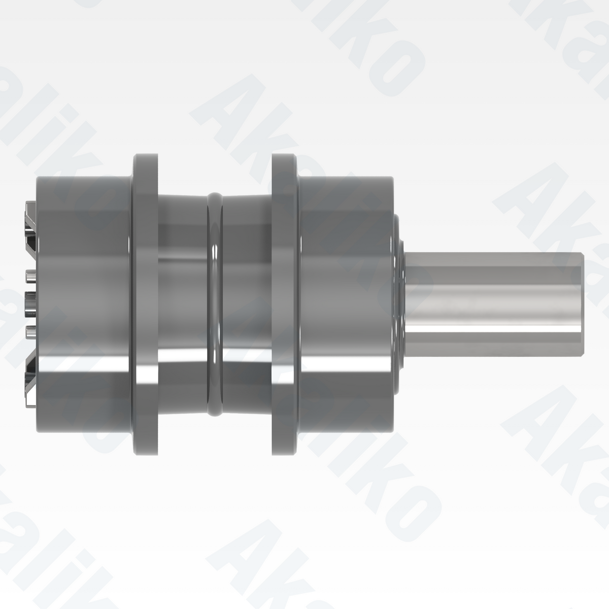 Top view of replacement/aftermarket brand new carrier roller for Caterpillar 390D/390F excavator.