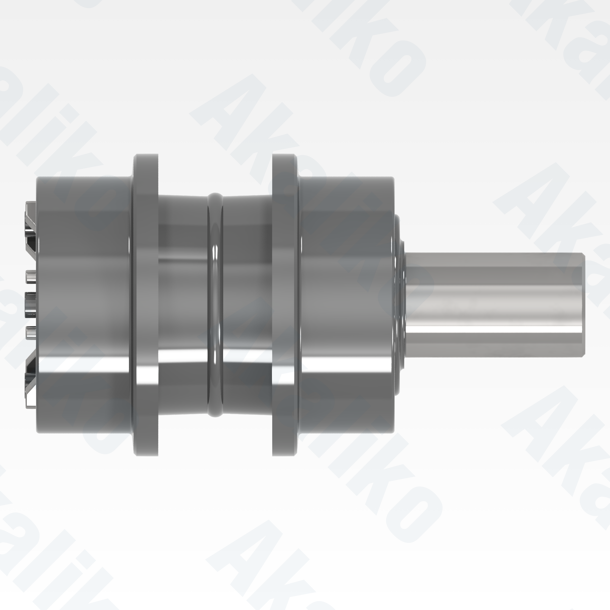 Top view of replacement/aftermarket brand new carrier roller for Caterpillar 390D/390F excavator.