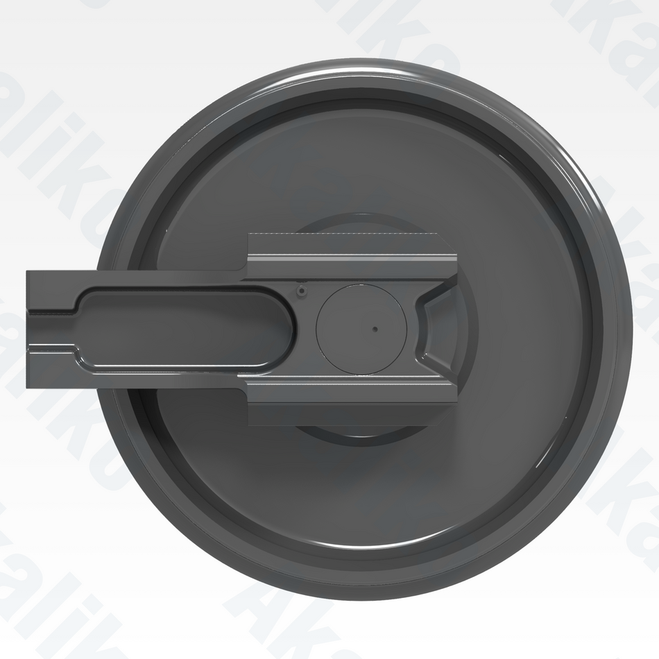 Side view of replacement/aftermarket brand new idler for Caterpillar 365C/385C/390F excavator.