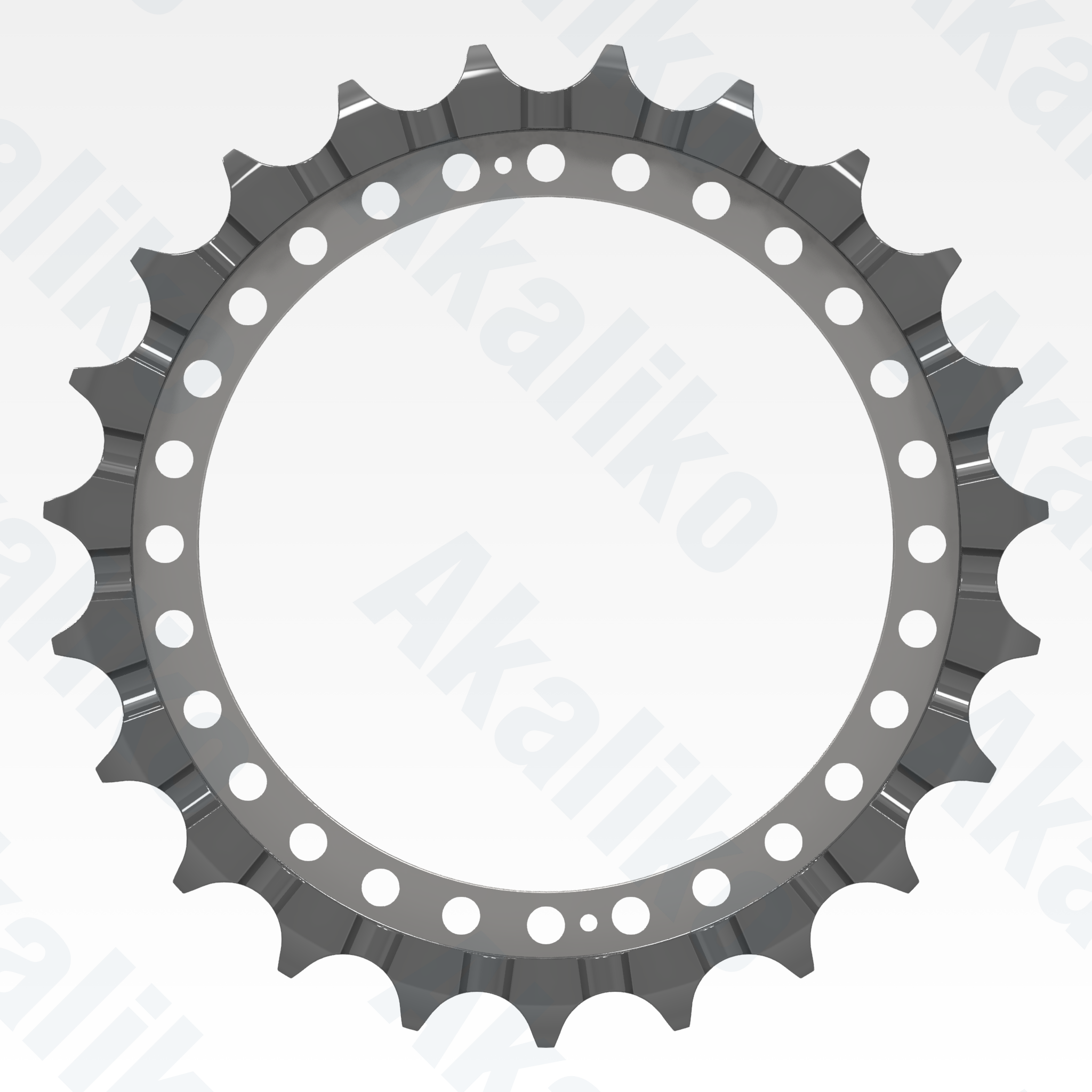 Side view of replacement/aftermarket brand new sprocket for Caterpillar 390D excavator.