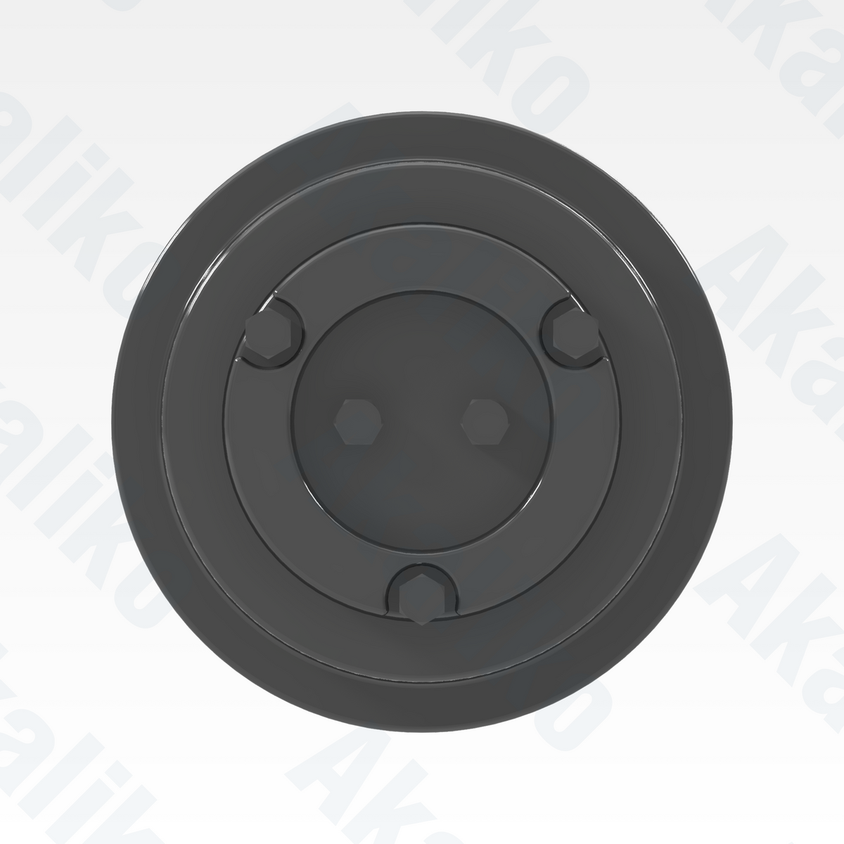 Side view of replacement/aftermarket brand new carrier roller for Caterpillar 6015/6015B excavator.