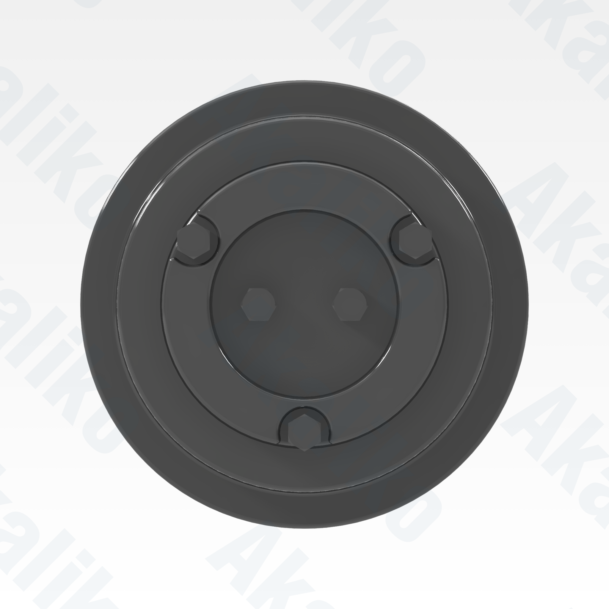 Side view of replacement/aftermarket brand new carrier roller for Caterpillar 6015/6015B excavator.