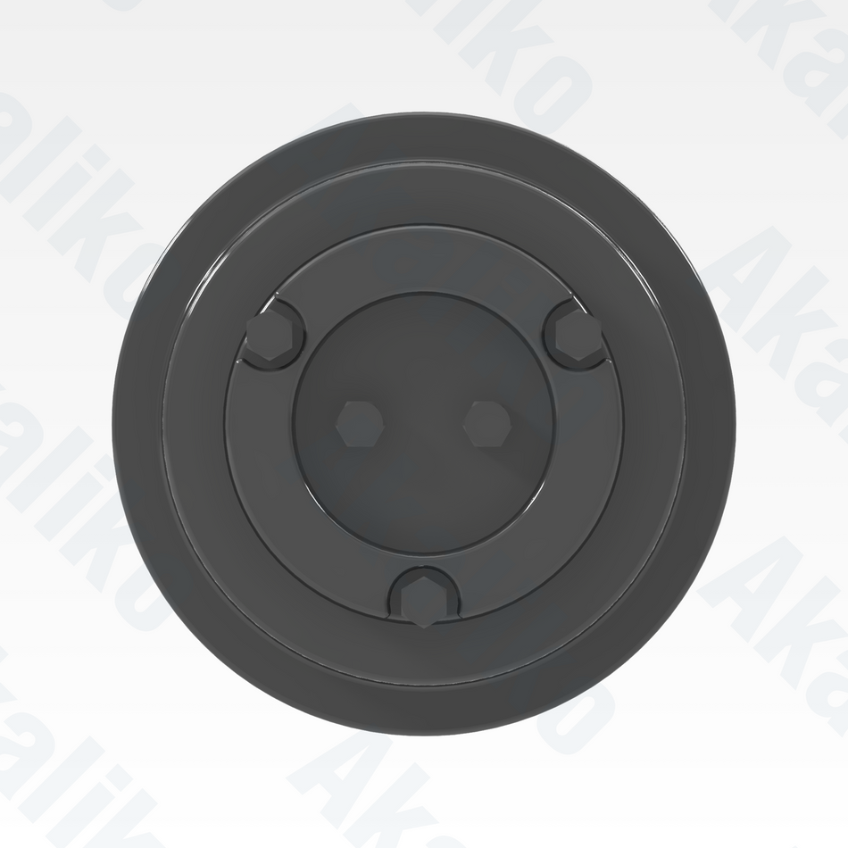 Side view of replacement/aftermarket brand new carrier roller for Caterpillar 6015/6015B excavator.