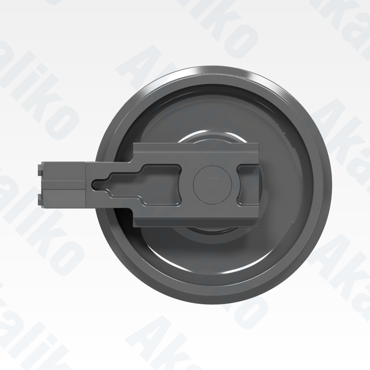 Side view of replacement/aftermarket brand new idler for Caterpillar 6015/6015B excavator.