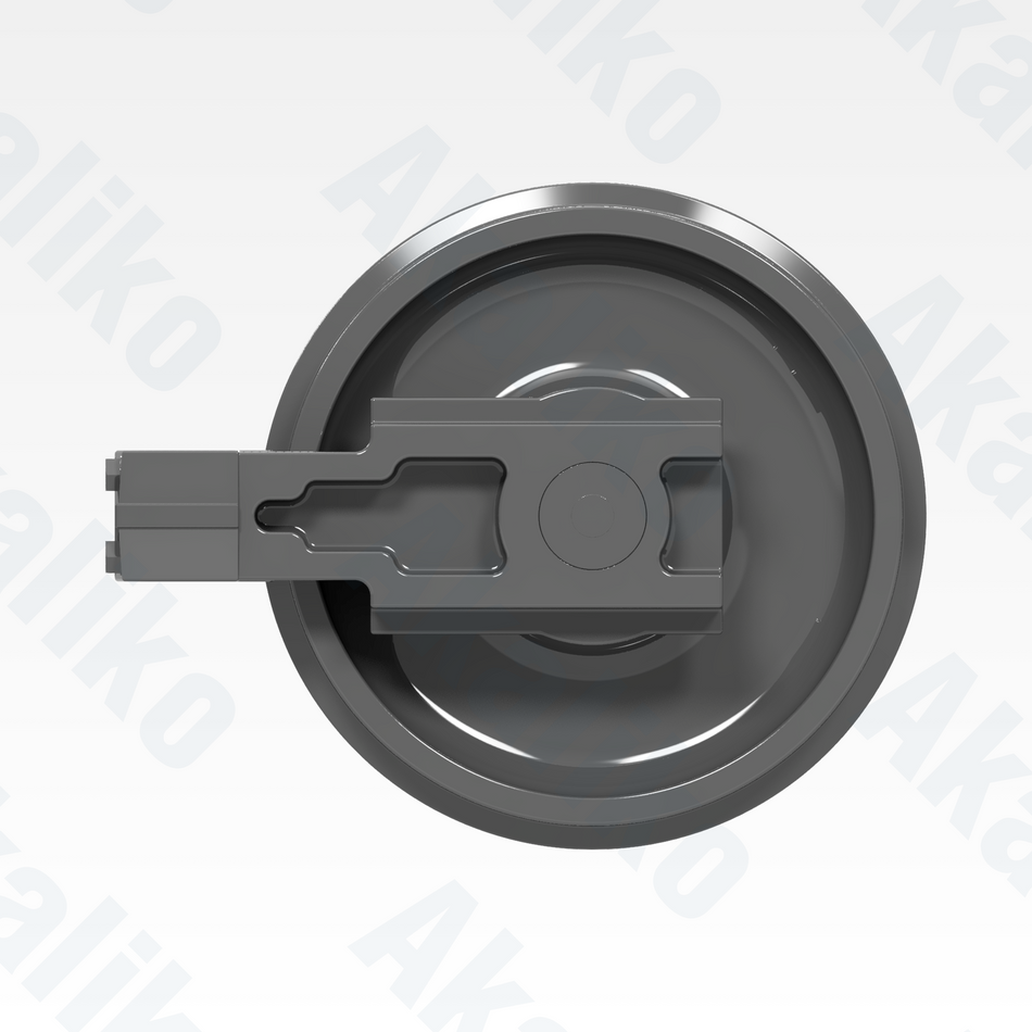 Side view of replacement/aftermarket brand new idler for Caterpillar 6015/6015B excavator.