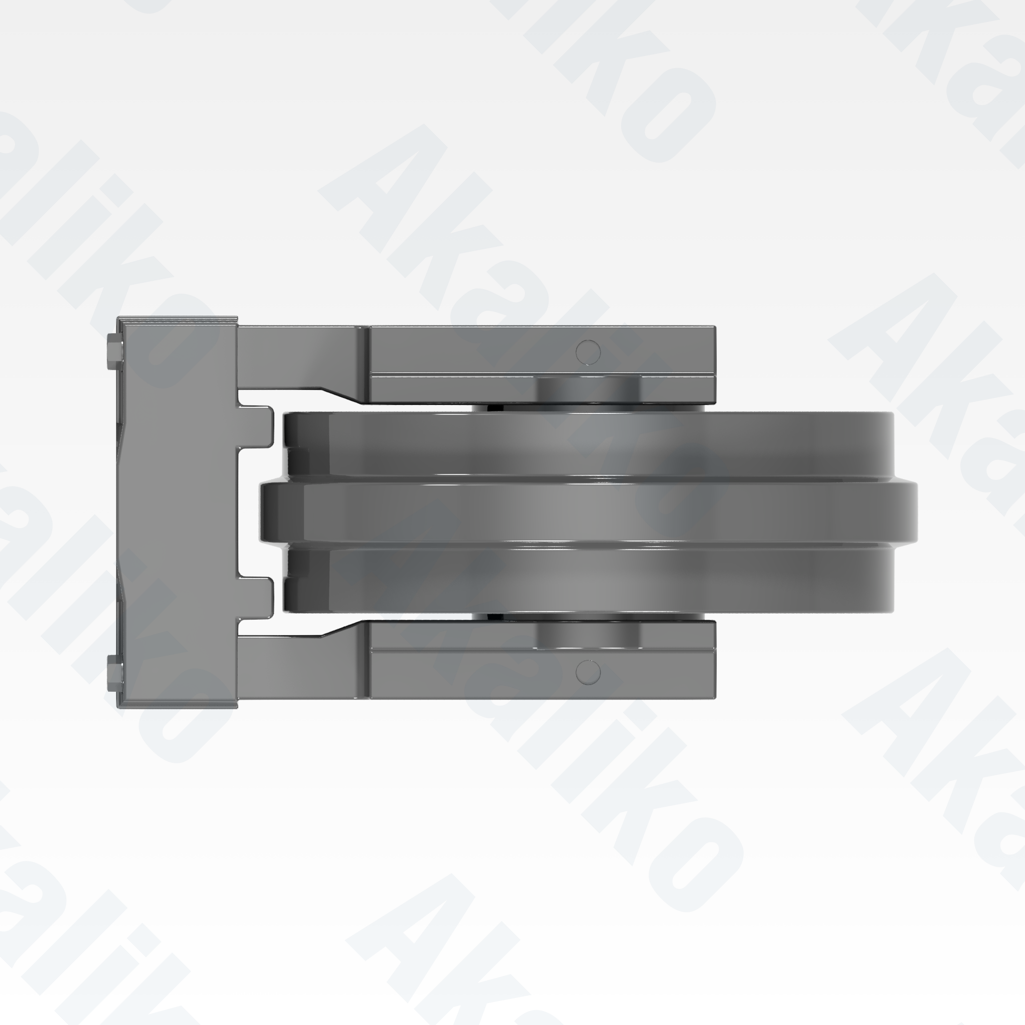 Top view of replacement/aftermarket brand new idler for Caterpillar 6015/6015B excavator.