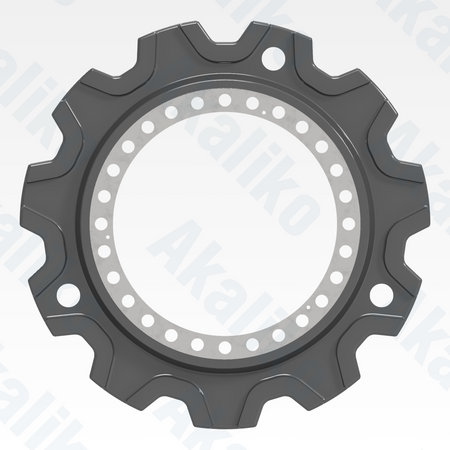 Side view of replacement/aftermarket brand new sprocket for Caterpillar 6015/6015B excavator.