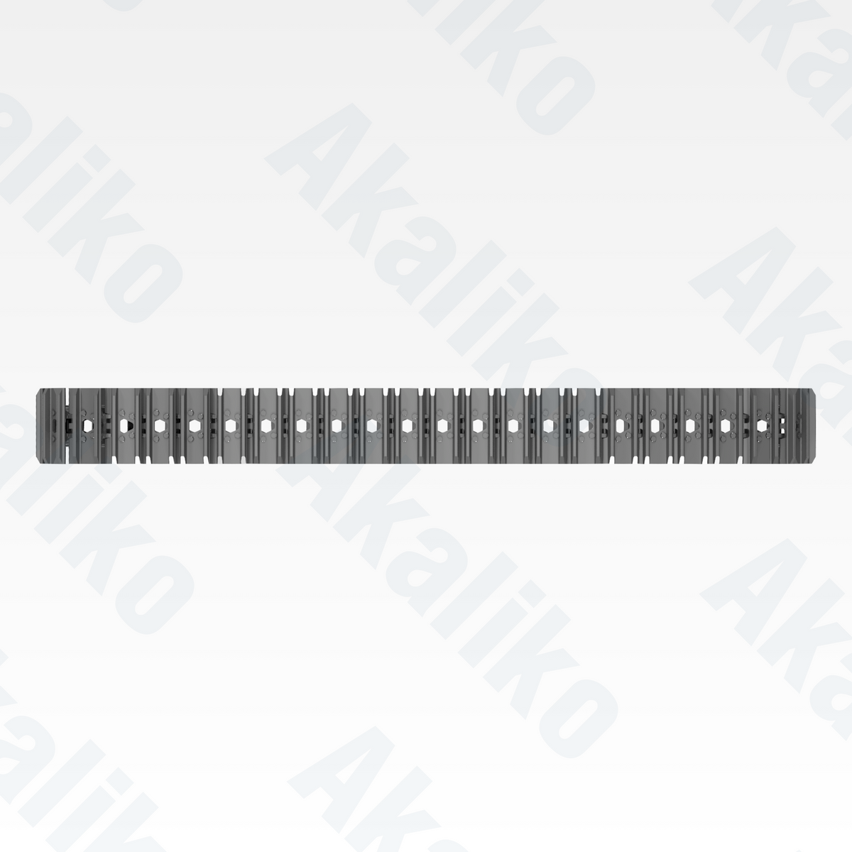 Top view of replacement/aftermarket brand new 700 mm track assembly for Caterpillar 6015/6015B excavator.