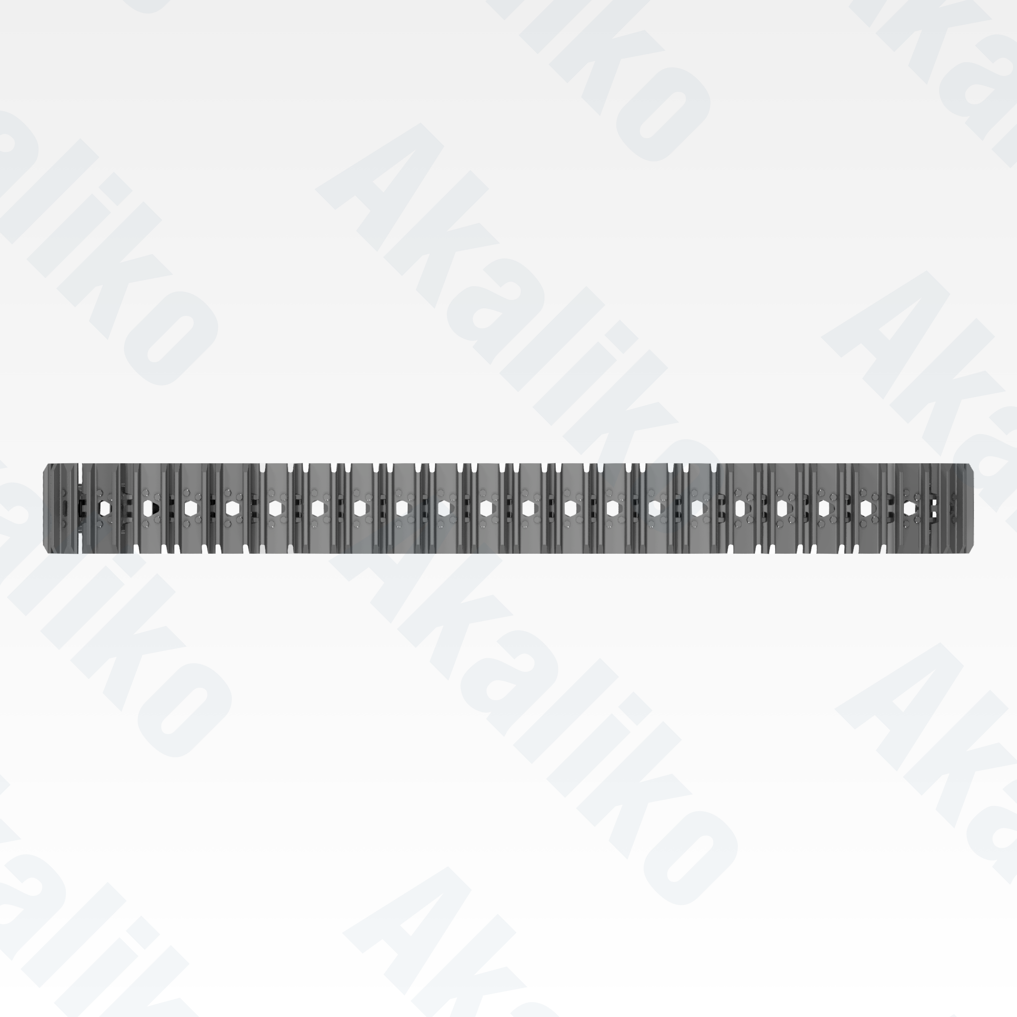 Top view of replacement/aftermarket brand new 700 mm track assembly for Caterpillar 6015/6015B excavator.