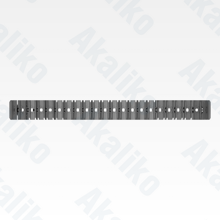Top view of replacement/aftermarket brand new 700 mm track assembly for Caterpillar 6015/6015B excavator.