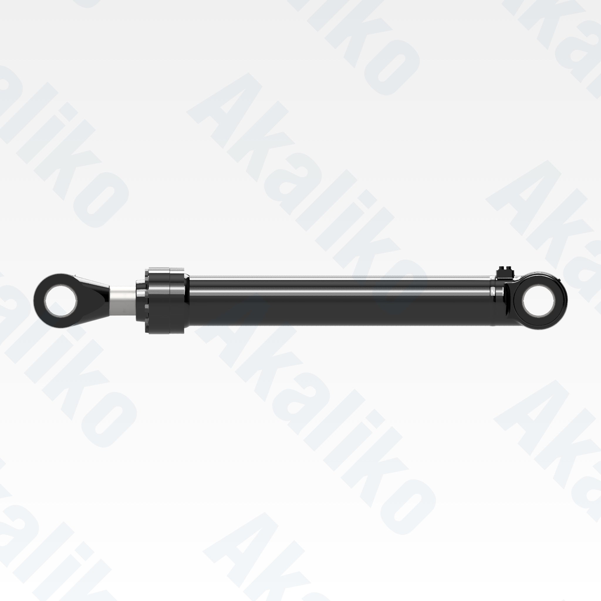 Side view of replacement bucket hydraulic cylinder for Caterpillar 6015B excavator, OEM part number 595-0417