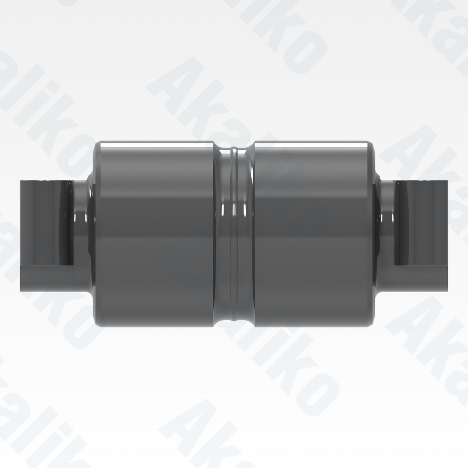 Side view of replacement/aftermarket brand new carrier roller for Caterpillar 6020/6020B excavator.