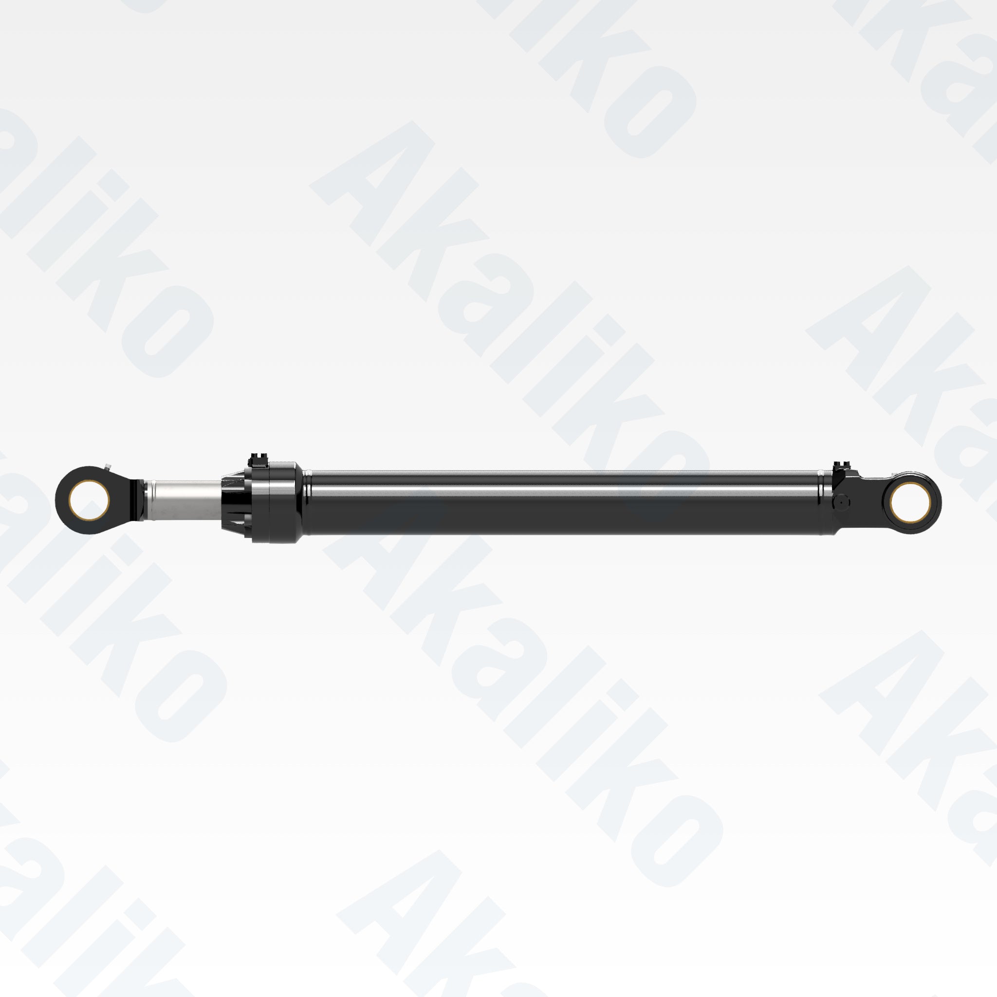 Side view of replacement bucket hydraulic cylinder for Caterpillar 6020B excavator, OEM part number 494-1828