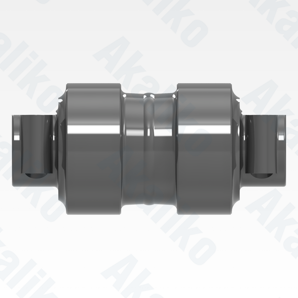 Side view of replacement/aftermarket brand new carrier roller for Caterpillar 6030/6030 FS excavator.