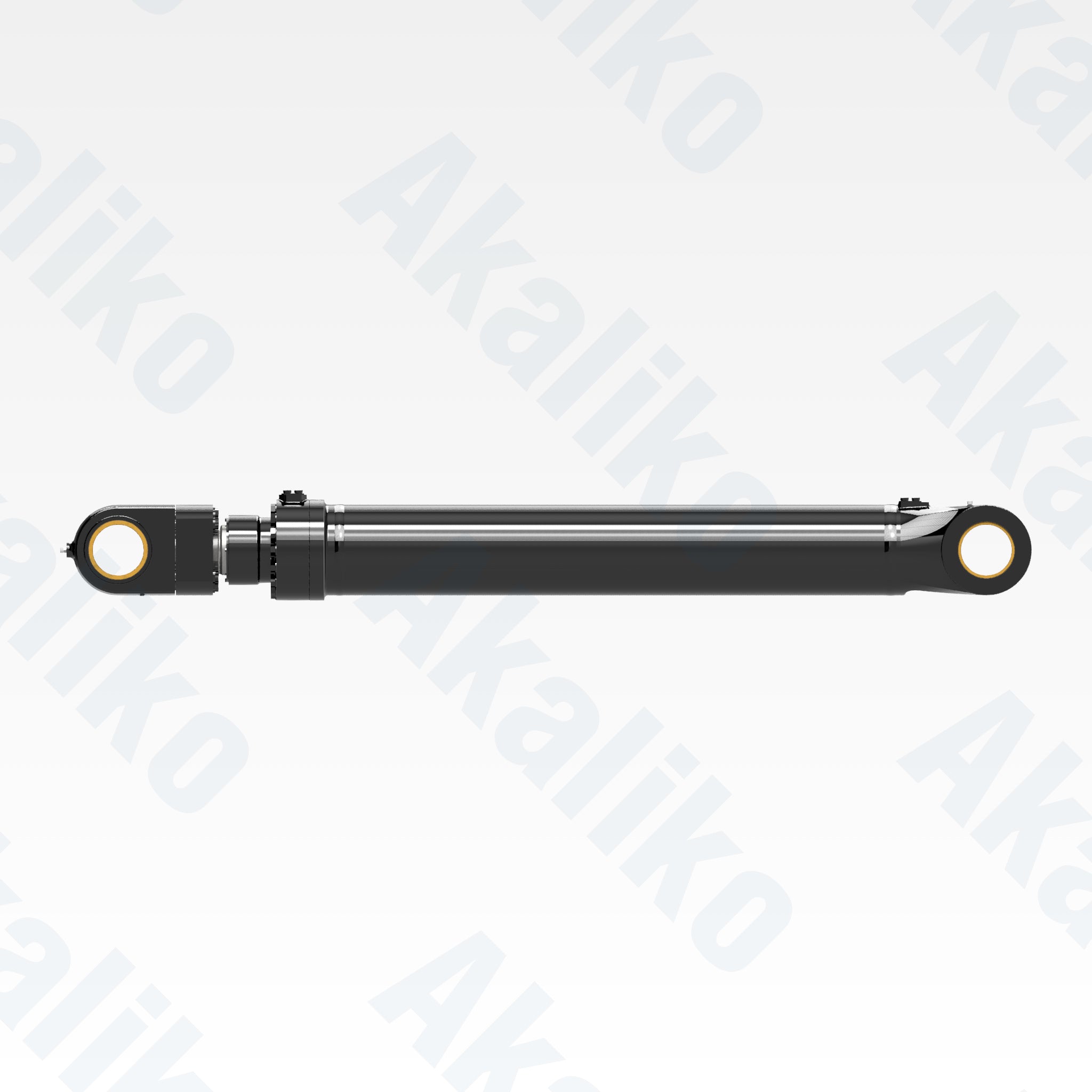 Side view of replacement boom hydraulic cylinder for Caterpillar 6030 FS excavator, OEM part number 465-6234