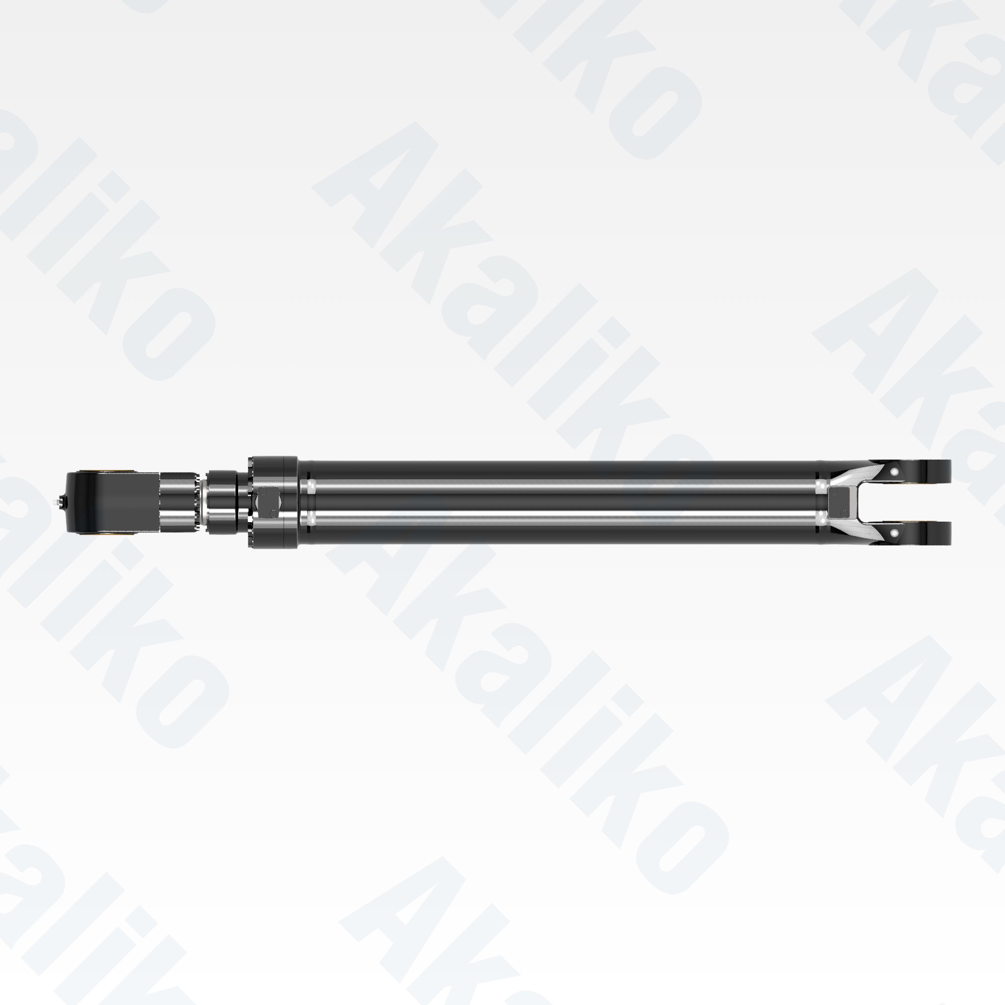 Top view of replacement boom hydraulic cylinder for Caterpillar 6030 FS excavator, OEM part number 465-6234