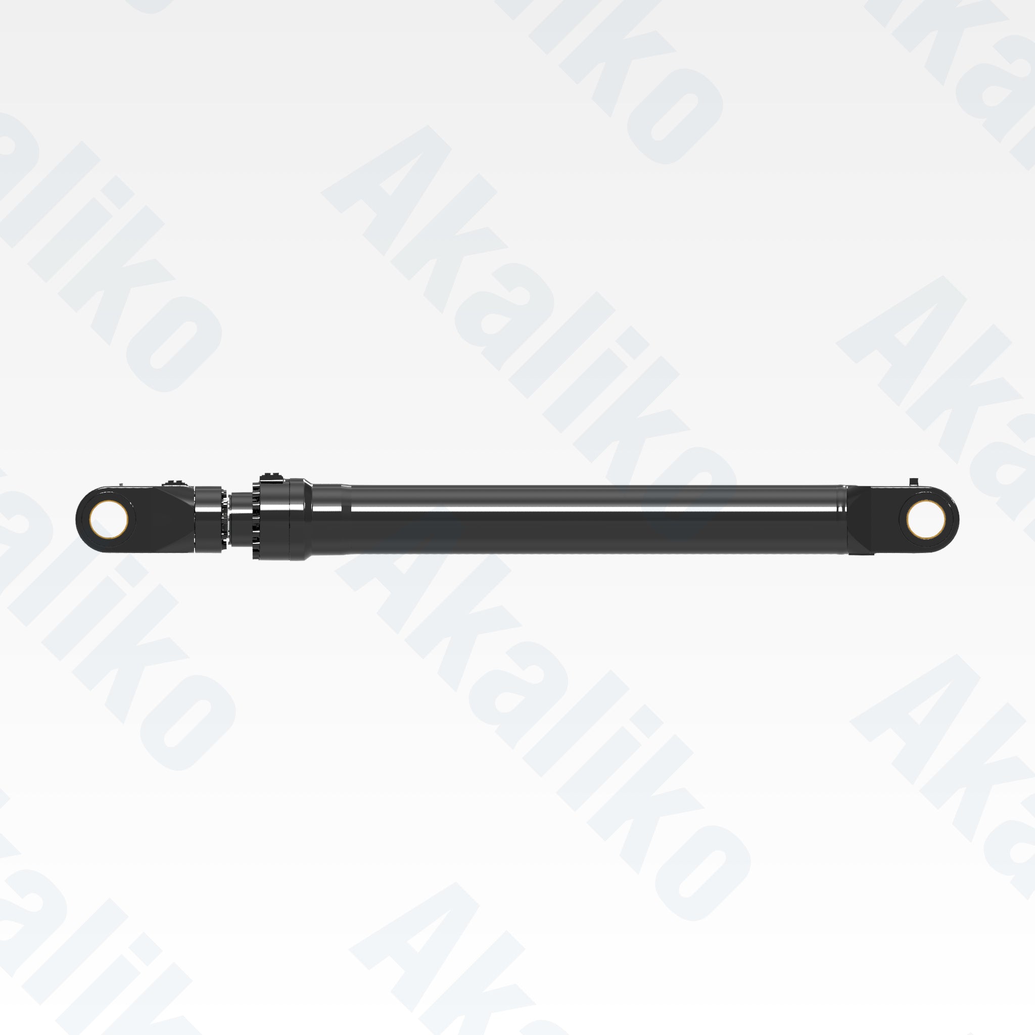 Side view of replacement bucket hydraulic cylinder for Caterpillar 6030 FS excavator, OEM part number 465-8605