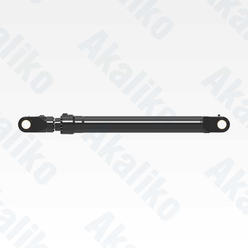 Side view of replacement bucket hydraulic cylinder for Caterpillar 6030 FS excavator, OEM part number 465-8605