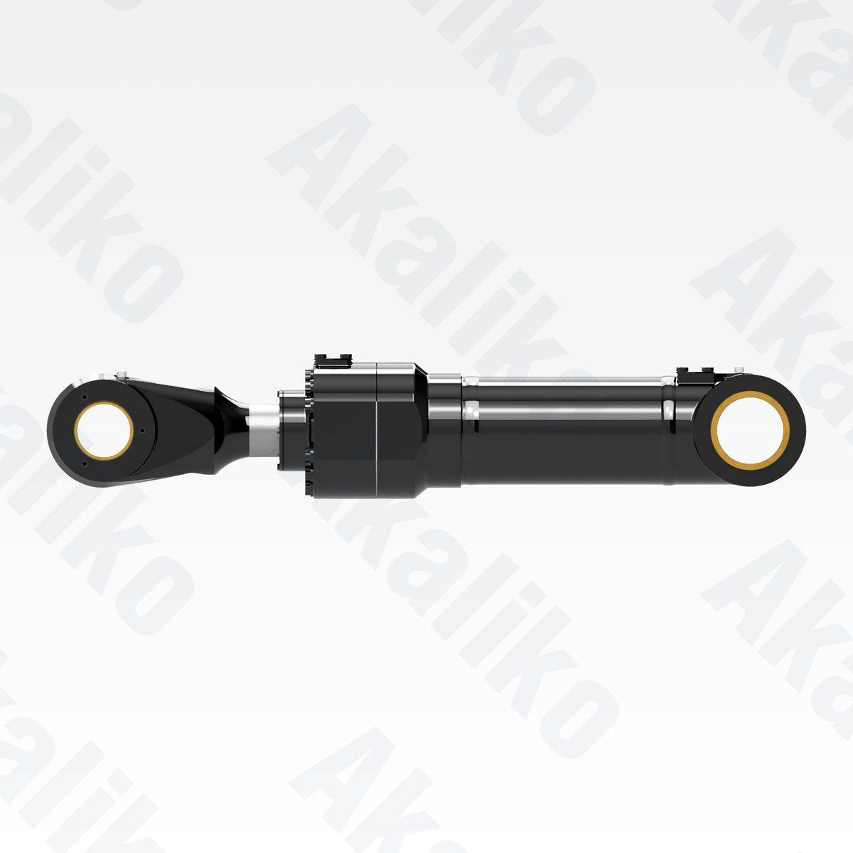 Side view of replacement clam hydraulic cylinder for Caterpillar 6030 FS excavator, OEM part number 365-9864