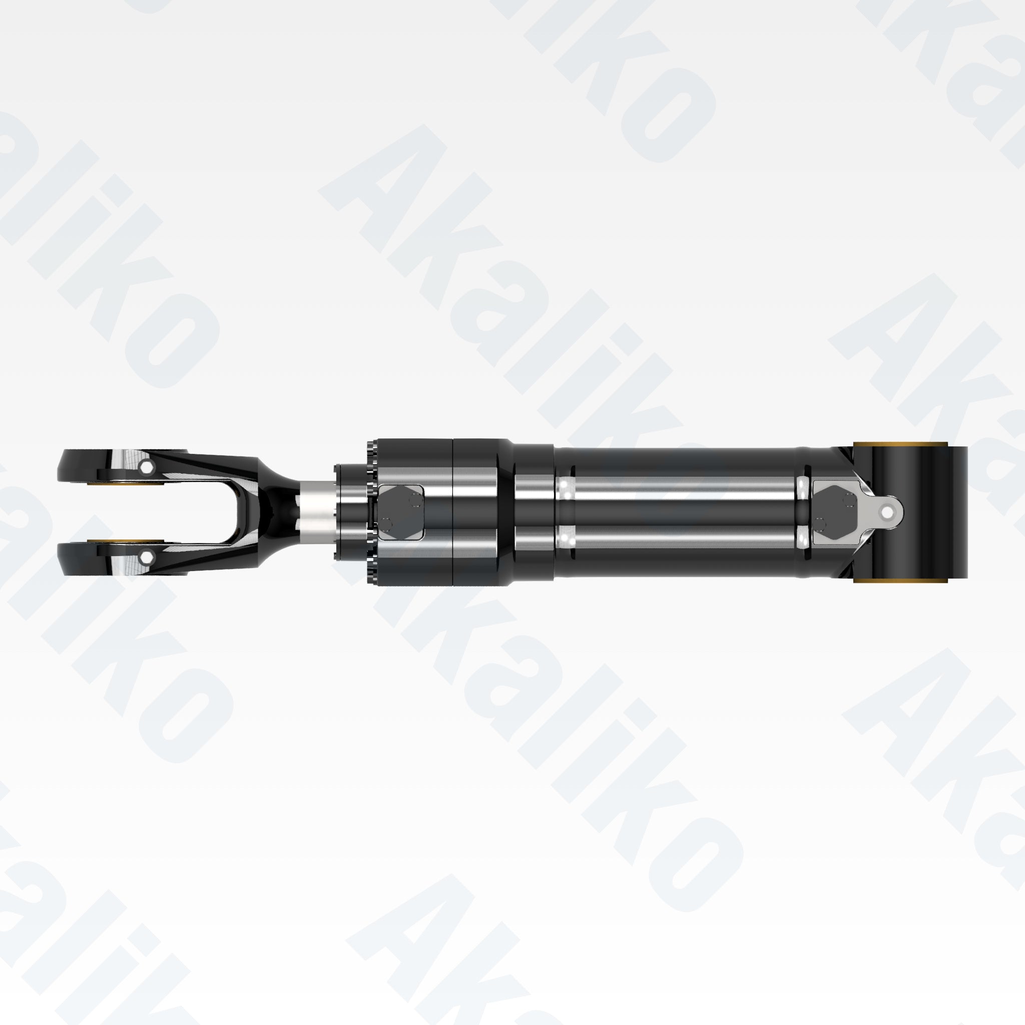 Top view of replacement clam hydraulic cylinder for Caterpillar 6030 FS excavator, OEM part number 365-9864