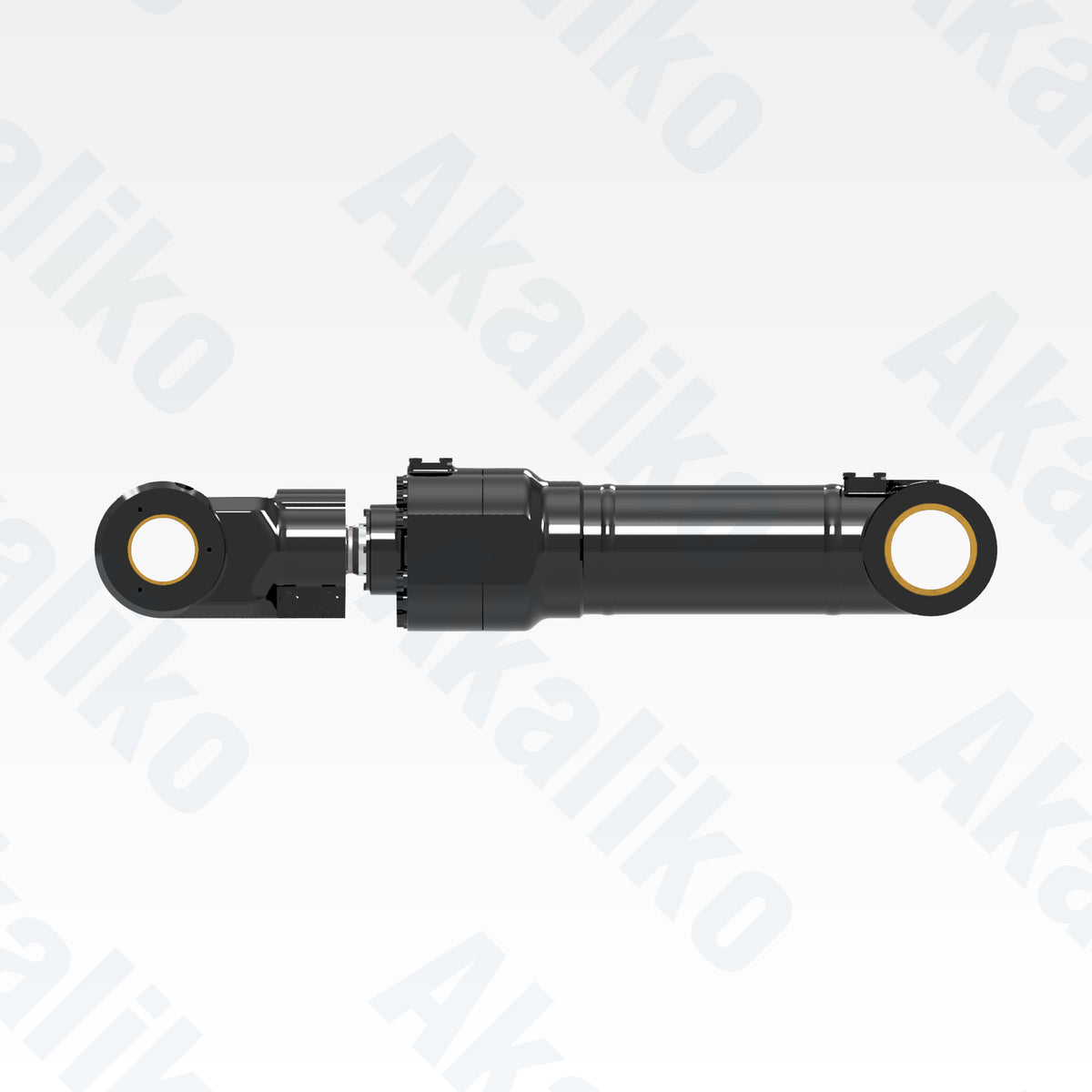 Side view of replacement clam hydraulic cylinder for Caterpillar 6030 FS excavator, OEM part number 365-9864