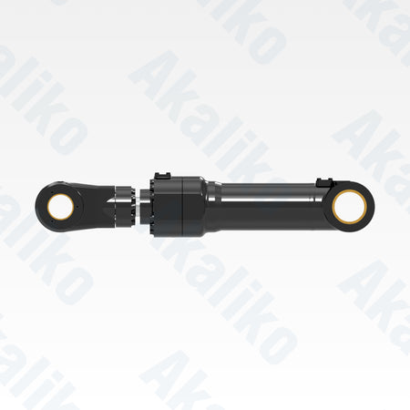 Side view of replacement clam hydraulic cylinder for Caterpillar 6030 FS excavator, OEM part number 455-9942