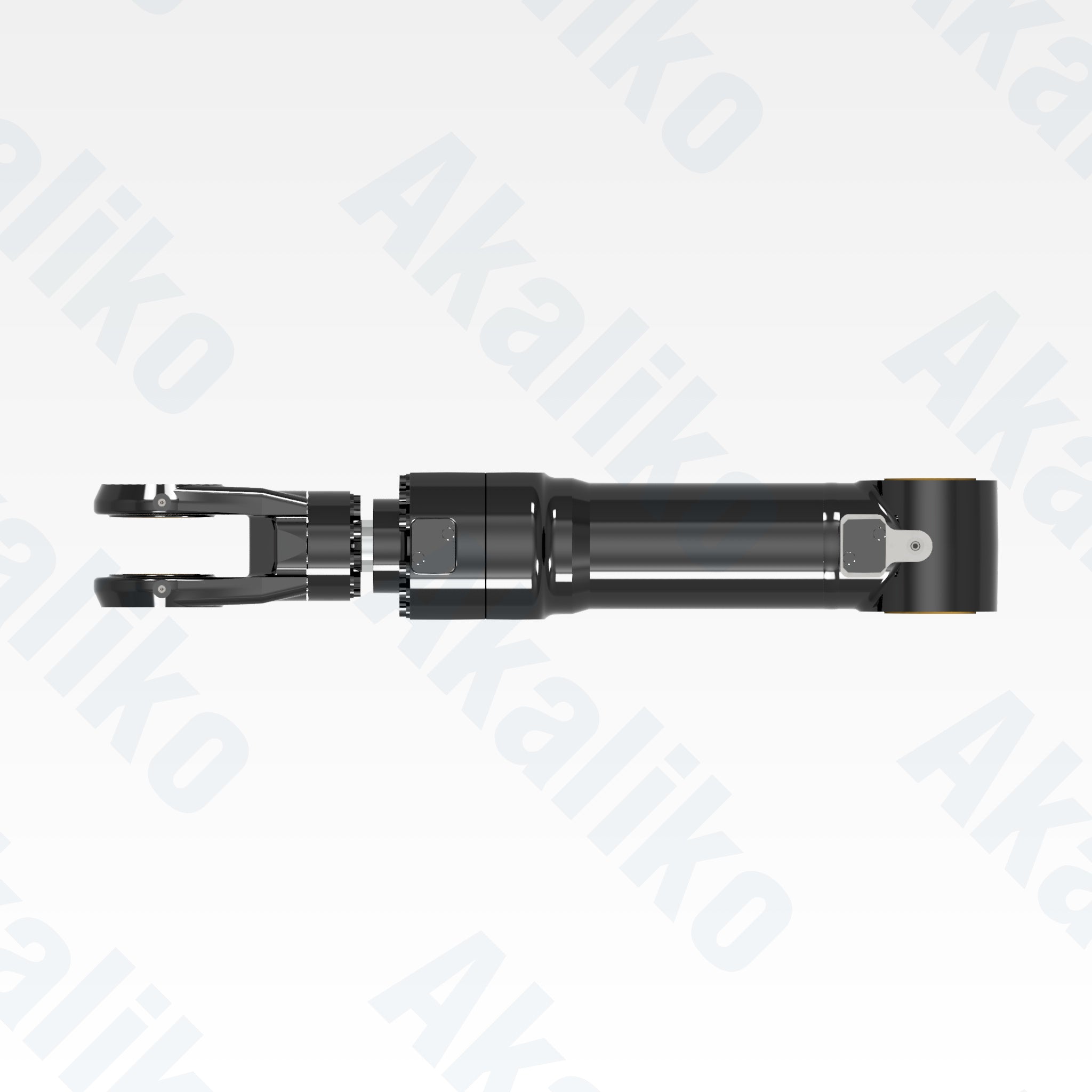 Top view of replacement clam hydraulic cylinder for Caterpillar 6030 FS excavator, OEM part number 455-9942