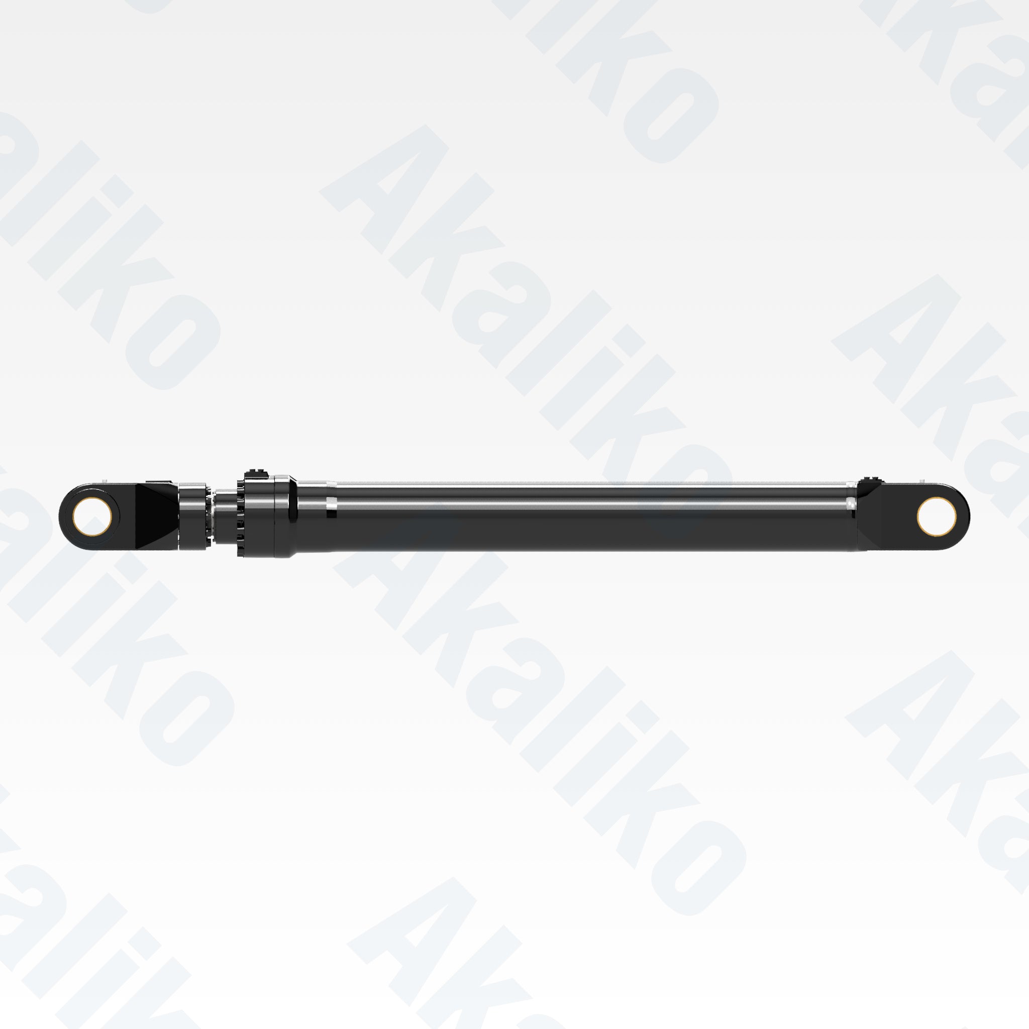 Side view of replacement stick hydraulic cylinder for Caterpillar 6030 FS excavator, OEM part number 465-6270