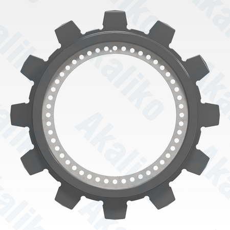 Side view of replacement/aftermarket brand new sprocket for Caterpillar 6030/6030 FS excavator.