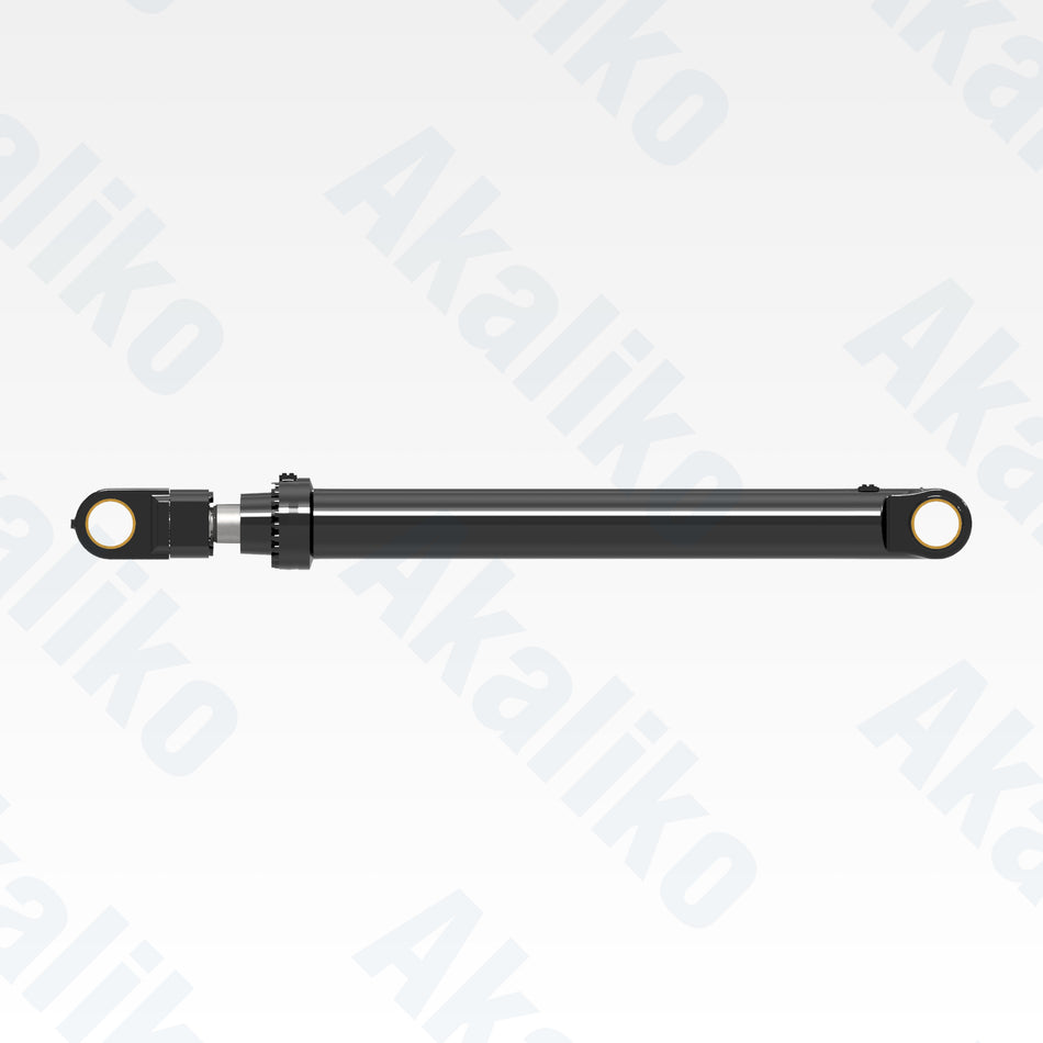 Side view of replacement boom hydraulic cylinder for Caterpillar 6040 excavator, OEM part number 618-9834