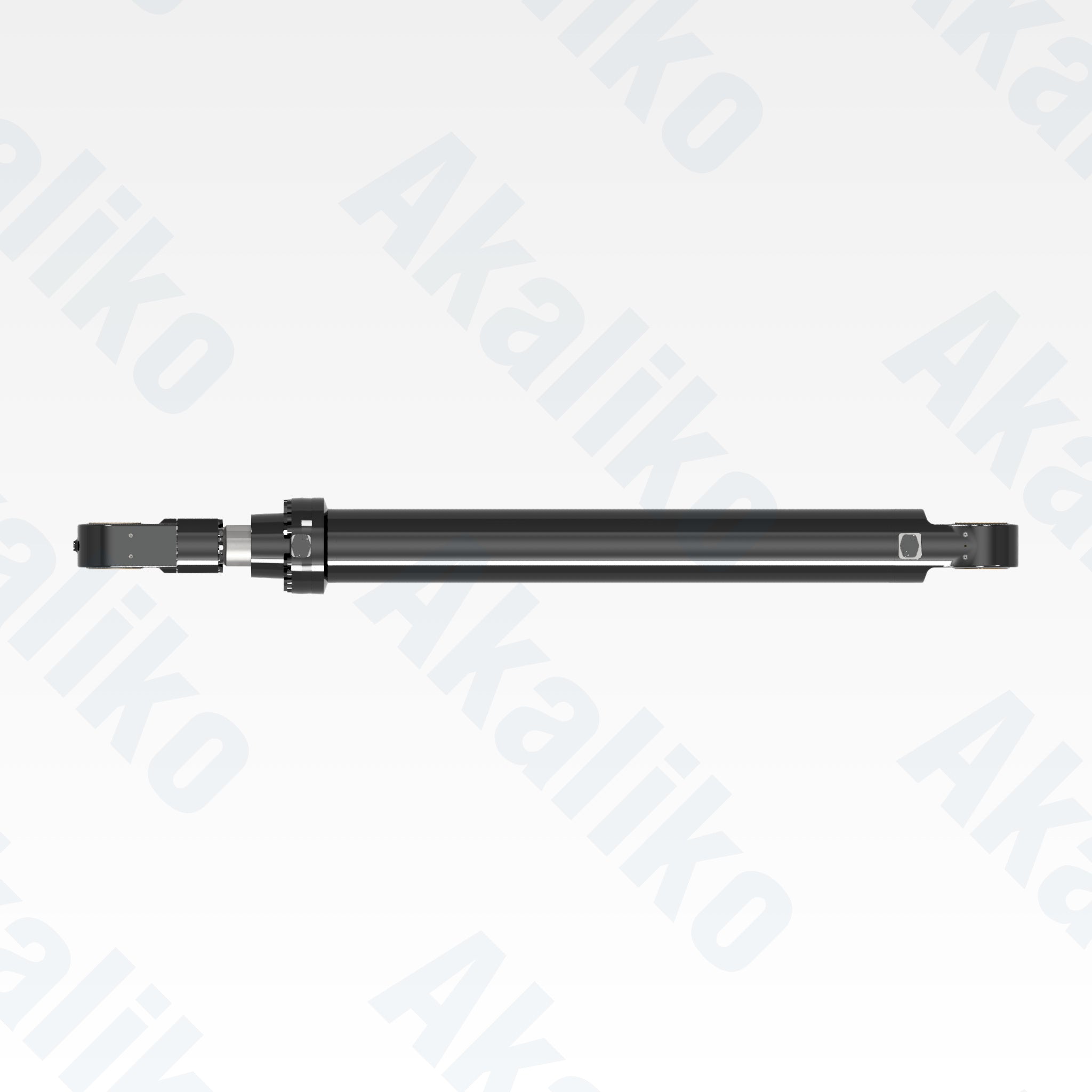 Top view of replacement boom hydraulic cylinder for Caterpillar 6040 excavator, OEM part number 618-9834