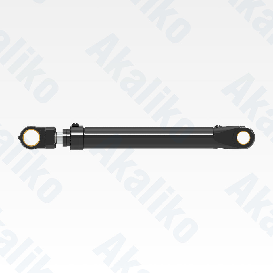 Side view of replacement bucket hydraulic cylinder for Caterpillar 6040 excavator, OEM part number 588-9645