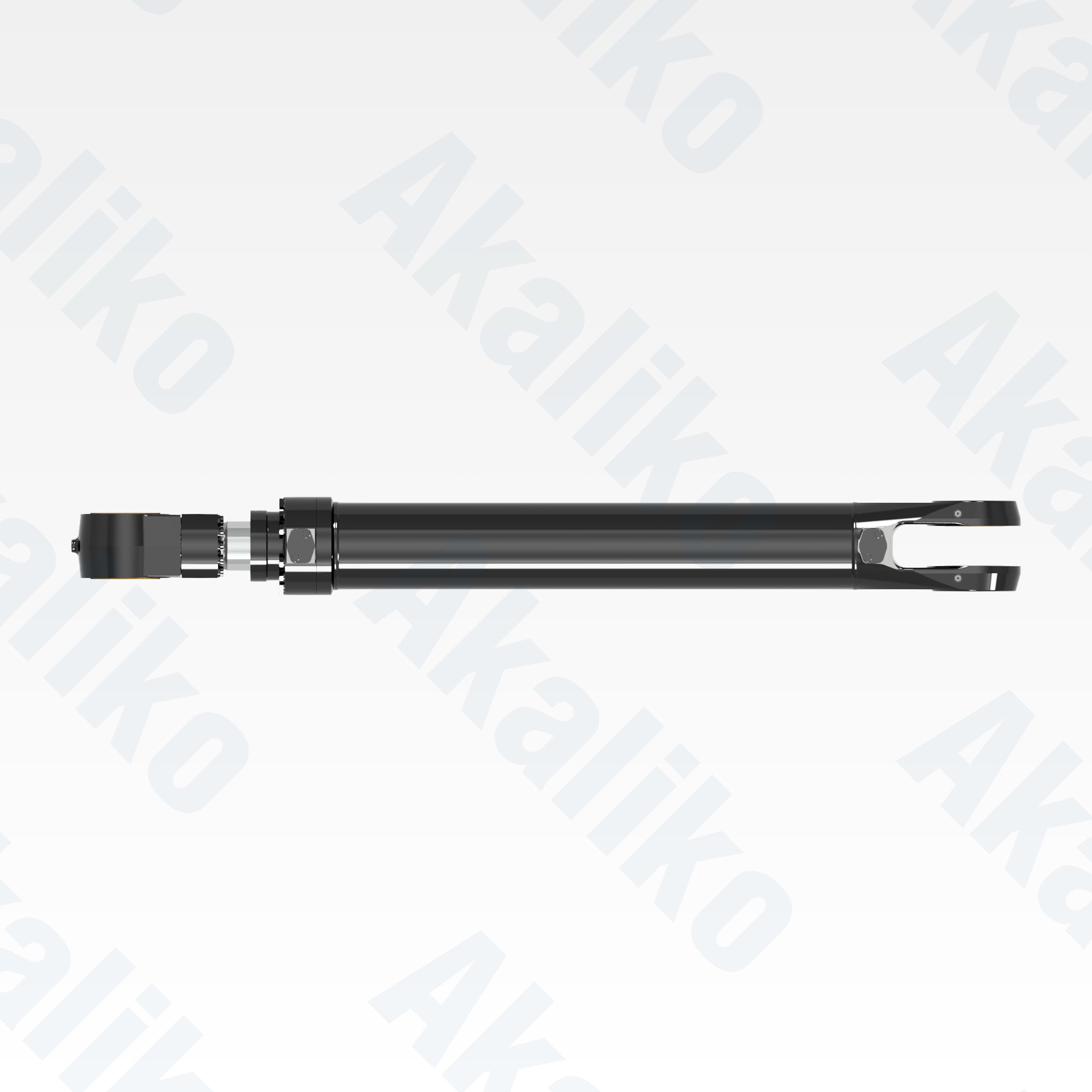 Top view of replacement bucket hydraulic cylinder for Caterpillar 6040 excavator, OEM part number 588-9645