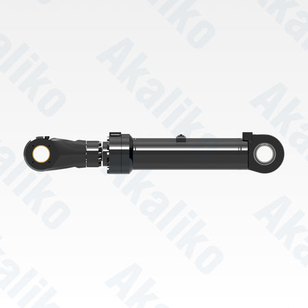 Side view of replacement clam hydraulic cylinder for Caterpillar 6040 FS excavator, OEM part number 467-1599