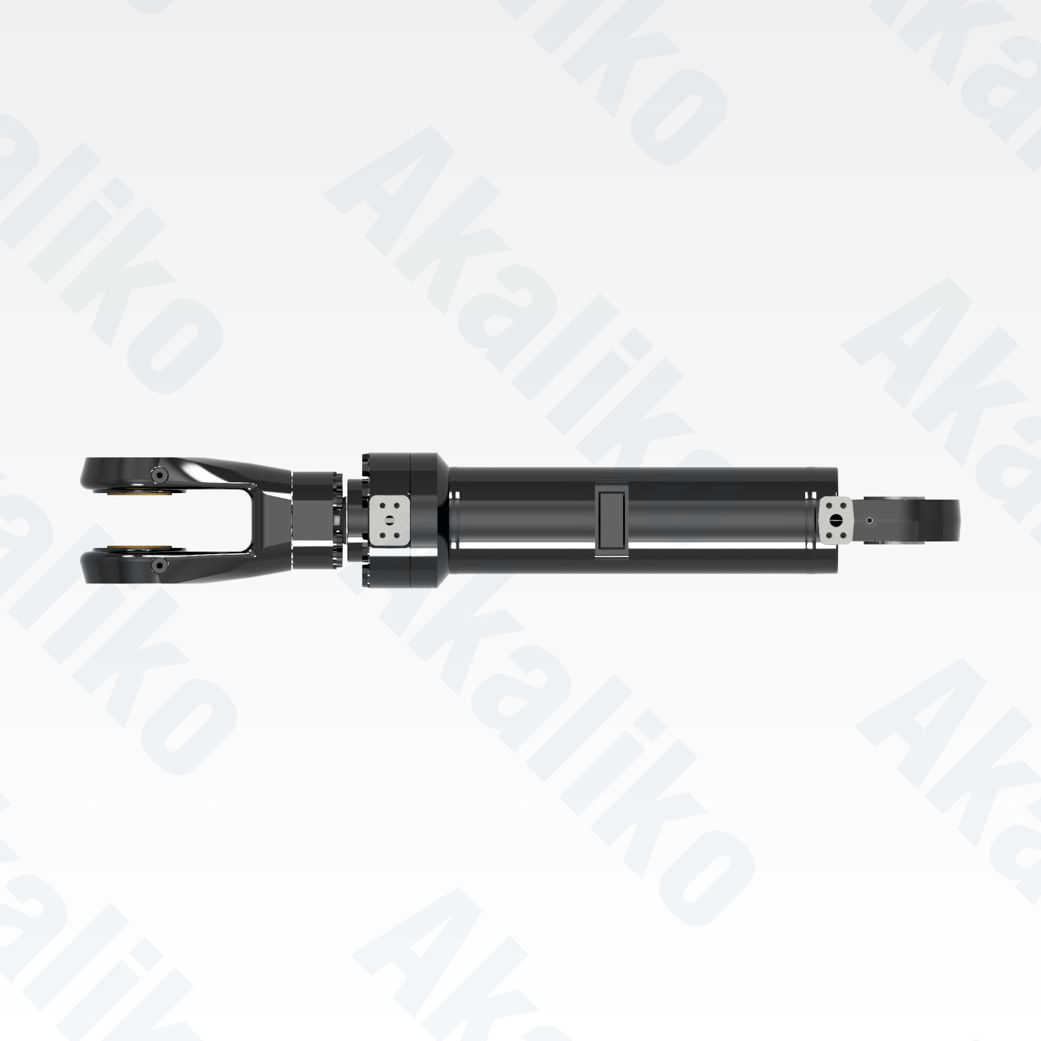Top view of replacement clam hydraulic cylinder for Caterpillar 6040 FS excavator, OEM part number 467-1599