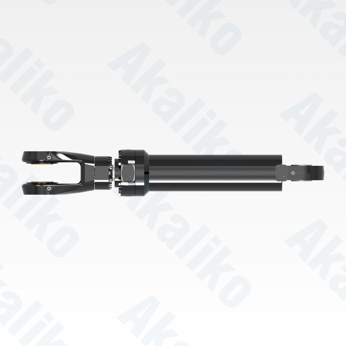 Top view of replacement clam hydraulic cylinder for Caterpillar 6040 FS excavator, OEM part number 503-9755