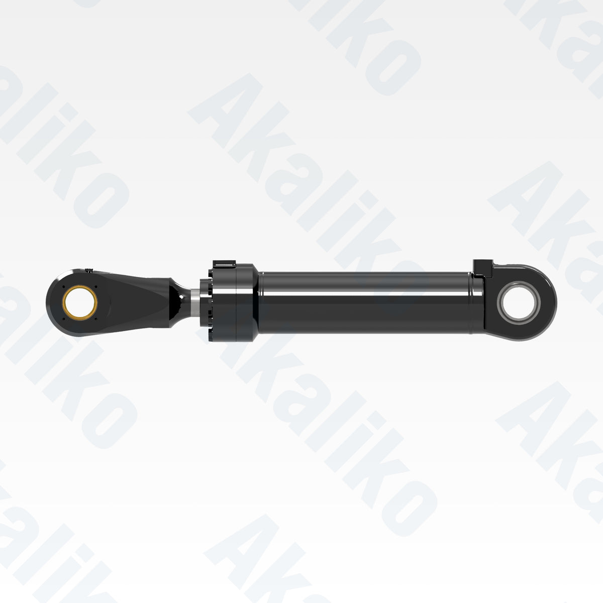 Side view of replacement clam hydraulic cylinder for Caterpillar 6040 FS excavator, OEM part number 522-1529