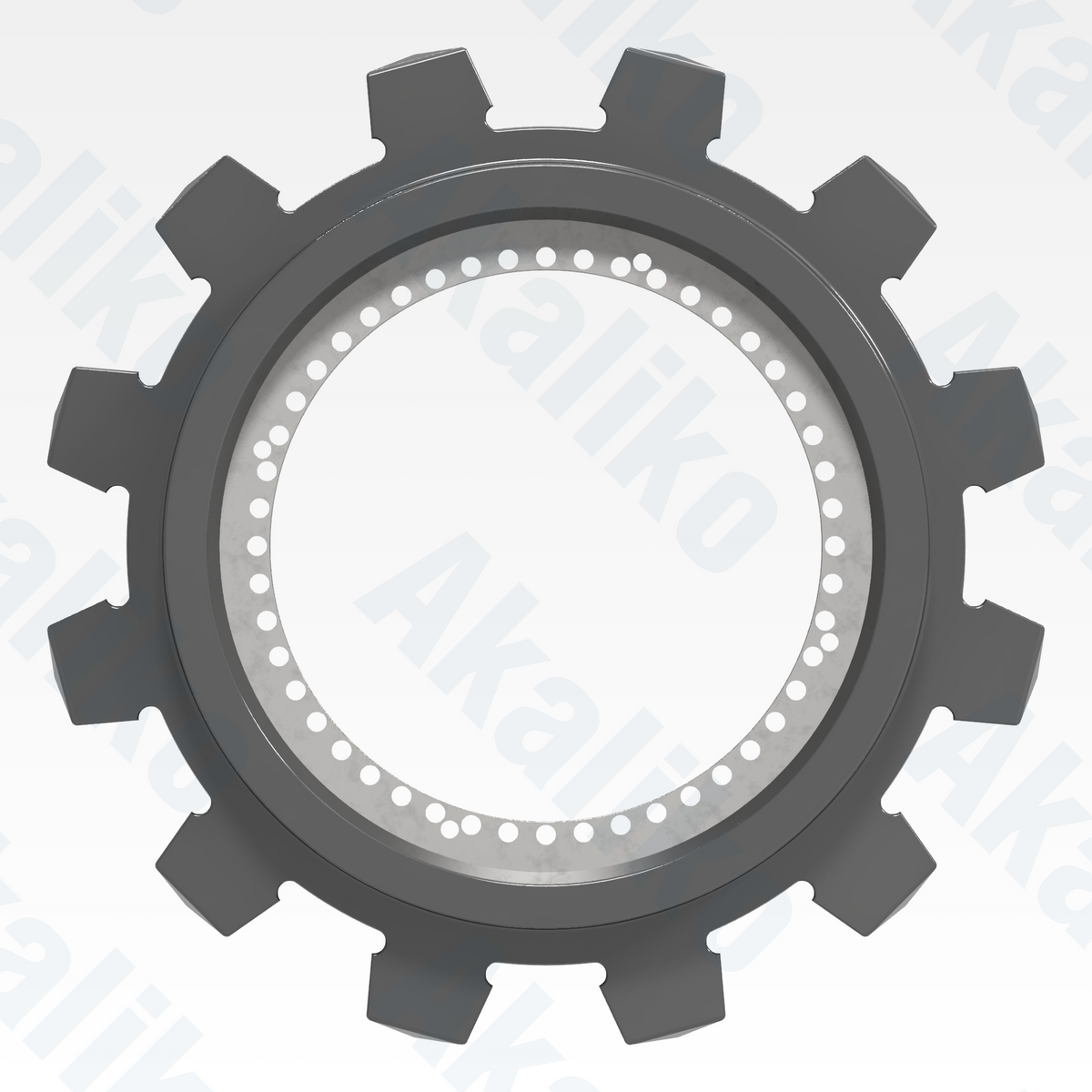 Side view of replacement/aftermarket brand new sprocket for Caterpillar 6040/6040 FS excavator.