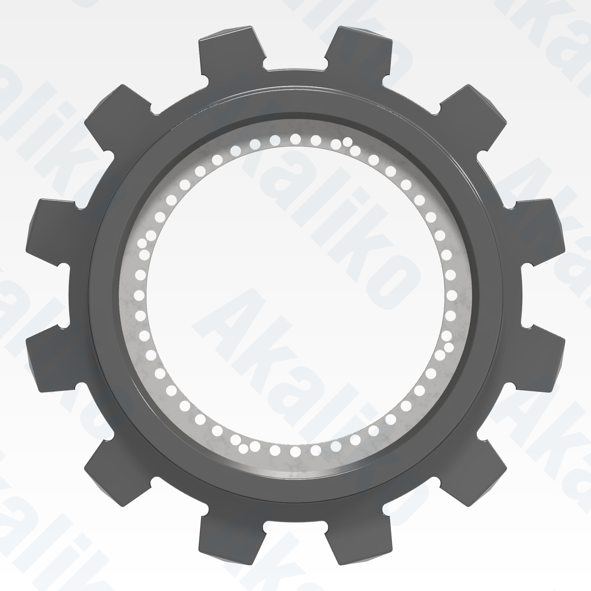 Side view of replacement/aftermarket brand new sprocket for Caterpillar 6040/6040 FS excavator.
