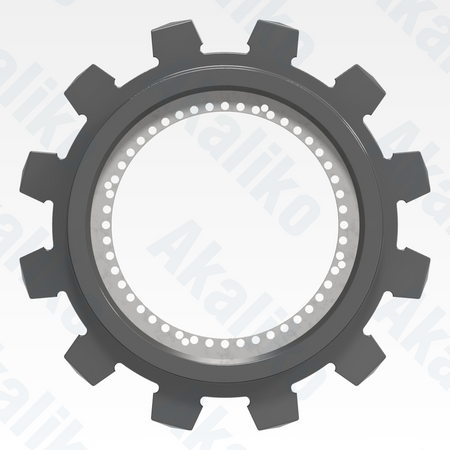 Side view of replacement/aftermarket brand new sprocket for Caterpillar 6040/6040 FS excavator.